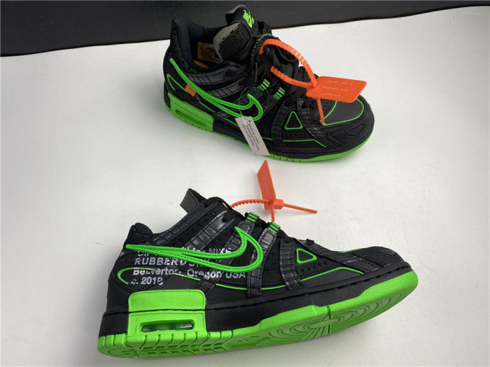 OFF WHITE NIKE AIR RUBBER DUNK “GREEN STRIKE" CU6015-001